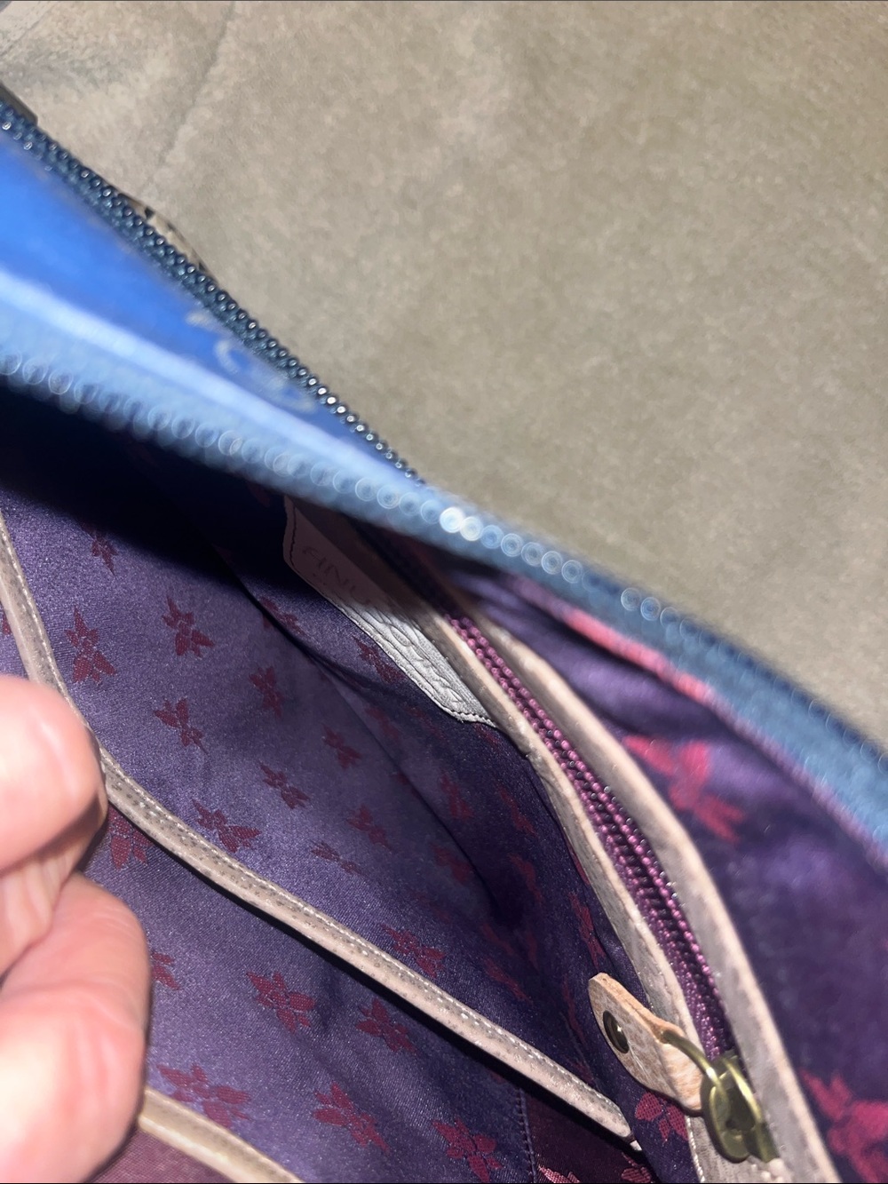Anuschka Navy Hand-Painted Eagle & American Flag Shoulder Bag - Picture 4 of 7